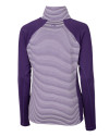 Colorado Rockies Cutter & Buck Forge Tonal Stripe Stretch Half Zip Womens Top College Purple Mannequin Back Thumbnail Image
