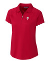 Philadelphia Phillies Cutter & Buck Forge Stretch Womens Short Sleeve Polo Cardinal Red Mannequin Thumbnail Image