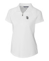 View image 3: San Diego Padres Cutter & Buck Forge Stretch Womens Short Sleeve Polo White Mannequin