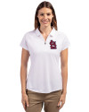 St. Louis Cardinals- Cutter & Buck Forge Stretch Womens Short Sleeve Polo White Front Thumbnail Image