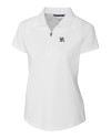 New York Yankees Cutter & Buck Forge Stretch Womens Short Sleeve Polo White Mannequin Thumbnail Image
