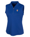 New York Mets Cutter & Buck Forge Stretch Womens Sleeveless Polo Tour Blue Mannequin Thumbnail Image