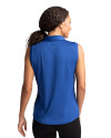 Los Angeles Dodgers Cutter & Buck Forge Stretch Womens Sleeveless Polo Tour Blue Back Thumbnail Image