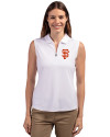 San Francisco Giants Cutter & Buck Forge Stretch Womens Sleeveless Polo White Front Thumbnail Image