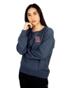 St. Louis Cardinals- Cutter & Buck Saturday Cotton Blend Womens Crew Neck Sweatshirt Navy Blue Heather Front Thumbnail Image