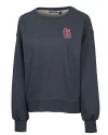 St. Louis Cardinals- Cutter & Buck Saturday Cotton Blend Womens Crew Neck Sweatshirt Navy Blue Heather Mannequin Thumbnail Image