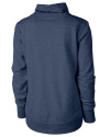 New York Yankees Cutter & Buck Saturday Cotton Blend Womens Funnel Neck Sweatshirt Navy Blue Heather Mannequin Back Thumbnail Image