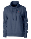 Los Angeles Angels Cutter & Buck Saturday Cotton Blend Womens Funnel Neck Sweatshirt Navy Blue Heather Mannequin Thumbnail Image