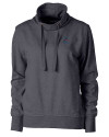 Miami Marlins Cutter & Buck Saturday Cotton Blend Womens Funnel Neck Sweatshirt Charcoal Heather Mannequin Thumbnail Image