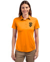 San Francisco Giants Cutter & Buck Prospect Eco Textured Stretch Recycled Womens Short Sleeve Polo Orange Burst Front Thumbnail Image