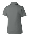 Tampa Bay Rays Cutter & Buck Genre Textured Solid Womens Polo Elemental Grey Mannequin Back Thumbnail Image