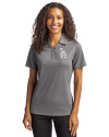 Los Angeles Dodgers Cutter & Buck Genre Textured Solid Womens Polo Elemental Grey Front Thumbnail Image