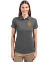 San Diego Padres Cutter & Buck Advantage Eco Tri-Blend Pique Womens Polo Elemental Grey Front Thumbnail Image