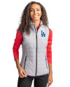 Los Angeles Dodgers Cutter & Buck Rainier PrimaLoft® Womens Eco Insulated Full Zip Puffer Vest Polished Medium Gray Front Thumbnail Image