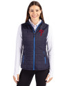 Philadelphia Phillies Cutter & Buck Rainier PrimaLoft® Womens Eco Insulated Full Zip Puffer Vest Dark Navy Front Thumbnail Image