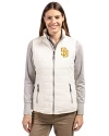 San Diego Padres Cutter & Buck Rainier PrimaLoft® Womens Eco Insulated Full Zip Puffer Vest Coconut Front Thumbnail Image