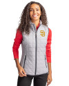 San Diego Padres Cutter & Buck Rainier PrimaLoft® Womens Eco Insulated Full Zip Puffer Vest Polished Medium Gray Front Thumbnail Image