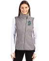 Seattle Mariners Cutter & Buck Mainsail Sweater Knit Womens Asymmetrical Vest Polished Heather Front Thumbnail Image