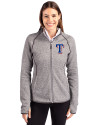 Texas Rangers Cutter & Buck Mainsail Full Zip Hooded Womens Jacket Polished Heather Front Thumbnail Image