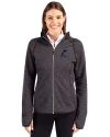 Miami Marlins Cutter & Buck Mainsail Full Zip Hooded Womens Jacket Charcoal Heather Front Thumbnail Image
