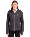 Seattle Mariners Cutter & Buck Mainsail Full Zip Hooded Womens Jacket Charcoal Heather Front Thumbnail Image
