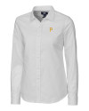 Pittsburgh Pirates Cutter & Buck Stretch Oxford Womens Long Sleeve Dress Shirt White Mannequin Thumbnail Image