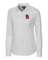 St. Louis Cardinals- Cutter & Buck Stretch Oxford Womens Long Sleeve Dress Shirt White Mannequin Thumbnail Image