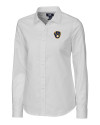 Milwaukee Brewers Cutter & Buck Stretch Oxford Womens Long Sleeve Dress Shirt White Mannequin Thumbnail Image