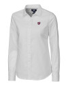 Washington Nationals Cutter & Buck Stretch Oxford Womens Long Sleeve Dress Shirt White Mannequin Thumbnail Image