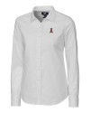 Los Angeles Angels Cutter & Buck Stretch Oxford Womens Long Sleeve Dress Shirt White Mannequin Thumbnail Image