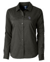 Colorado Rockies Cutter & Buck Versatech Geo Dobby Stretch Womens Long Sleeve Dress Shirt Black Mannequin Thumbnail Image
