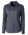 Seattle Mariners Cutter & Buck Versatech Geo Dobby Stretch Womens Long Sleeve Dress Shirt Liberty Navy Mannequin Thumbnail Image