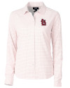 St. Louis Cardinals- Cutter & Buck Versatech Tattersall Stretch Womens Long Sleeve Dress Shirt Red Mannequin Thumbnail Image