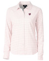 Washington Nationals Cutter & Buck Versatech Tattersall Stretch Womens Long Sleeve Dress Shirt Red Mannequin Thumbnail Image