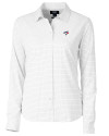 Toronto Blue Jays Cutter & Buck Versatech Tattersall Stretch Womens Long Sleeve Dress Shirt Charcoal Mannequin Thumbnail Image