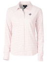 Toronto Blue Jays Cutter & Buck Versatech Tattersall Stretch Womens Long Sleeve Dress Shirt Red Mannequin Thumbnail Image