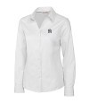 New York Yankees Cutter & Buck Epic Easy Care Fine Twill Womens Long Sleeve Dress Shirt White Mannequin Thumbnail Image
