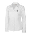 View image 1: San Diego Padres Cutter & Buck Epic Easy Care Fine Twill Womens Long Sleeve Dress Shirt White Mannequin