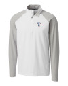 Texas Rangers Cutter & Buck Response Lightweight Hybrid Quarter Zip Mens Pullover Windbreaker White Mannequin Thumbnail Image