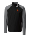 San Francisco Giants Cutter & Buck Response Lightweight Hybrid Quarter Zip Mens Pullover Windbreaker Black Mannequin Thumbnail Image