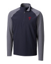 Philadelphia Phillies Cutter & Buck Response Lightweight Hybrid Quarter Zip Mens Pullover Windbreaker Liberty Navy Mannequin Thumbnail Image