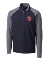 View image 1: St. Louis Cardinals- Cutter & Buck Response Lightweight Hybrid Quarter Zip Mens Pullover Windbreaker Liberty Navy Mannequin