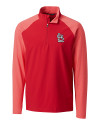 View image 2: St. Louis Cardinals- Cutter & Buck Response Lightweight Hybrid Quarter Zip Mens Pullover Windbreaker Red Mannequin