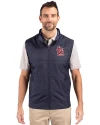 St. Louis Cardinals- Cutter & Buck Stealth Hybrid Quilted Mens Windbreaker Vest Liberty Navy Front Thumbnail Image