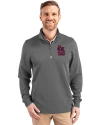 St. Louis Cardinals- Cutter & Buck Traverse Stretch Eco Quarter Zip Mens Pullover Elemental Grey Front Thumbnail Image