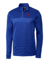 Philadelphia Phillies Cutter & Buck Traverse Stretch Eco Stripe Quarter Zip Mens Pullover Tour Blue Mannequin Thumbnail Image