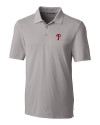 Philadelphia Phillies Cutter & Buck Forge Stretch Mens Polo Polished Medium Gray Mannequin Thumbnail Image