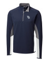 Tampa Bay Rays Cutter & Buck Traverse Colorblock Stretch Quarter Zip Mens Pullover Liberty Navy Mannequin Thumbnail Image