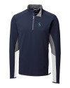Seattle Mariners Cutter & Buck Traverse Colorblock Stretch Quarter Zip Mens Pullover Liberty Navy Mannequin Thumbnail Image