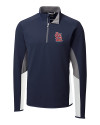 St. Louis Cardinals- Cutter & Buck Traverse Colorblock Stretch Quarter Zip Mens Pullover Liberty Navy Mannequin Thumbnail Image